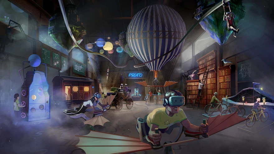 Ikaros on tegelane Kreeka mütoloogiast, kes lennata soovides liialt päikesele lähenes, sulgede kinnitamiseks kasutatud vaha ära sulas ning nii oma lõpu leidis. Protos saab igaüks end Ikarosena tunda ja pole karta, et see traagiliselt lõpeks.