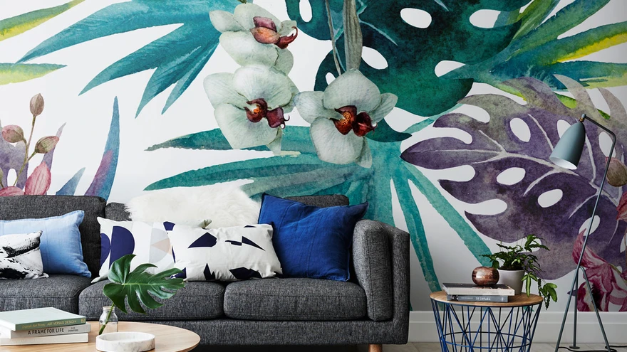 Parempoolsemal laual potis iluleb sõnajalgade hulka kuuluv äärisjalg, efektsel pilttapeedil säravad monstera, lehvikpalm ja kuuking.