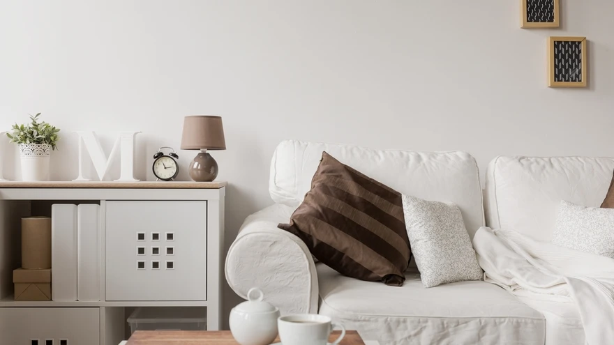 Neutraalse tooniga sohva aitab pisidetailidel esile tulla.