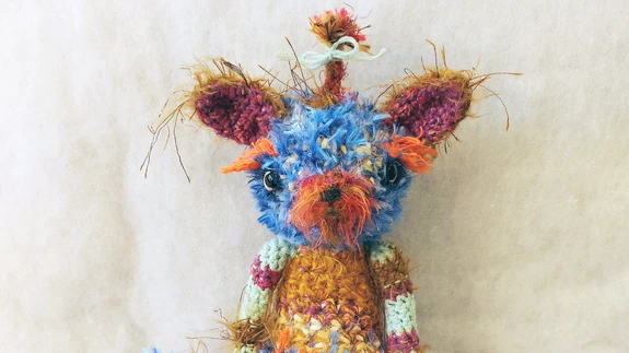 Mänguasjakonkursi I koht - lõngajääkidest "Koerlane"