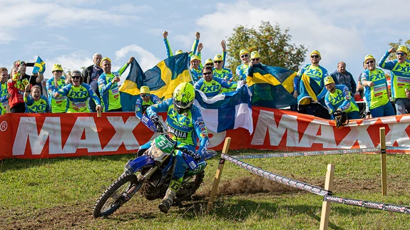 Priit Biene 2019. aasta viimasel MM-etapil, kus talle elas kaasa suur hulk Johansson MPE fänne.